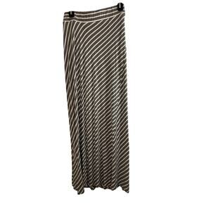 Liz Lange Maternity Long Maxi Dress Gray White Stripes Size Medium